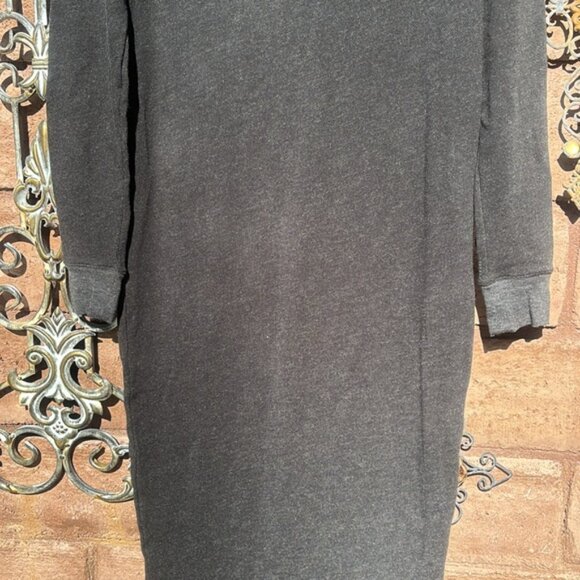 ATM Anthony Thomas Malillo Sweatshirt Dress Maxi Gray Size Small Long Sleeve - Picture 8 of 11